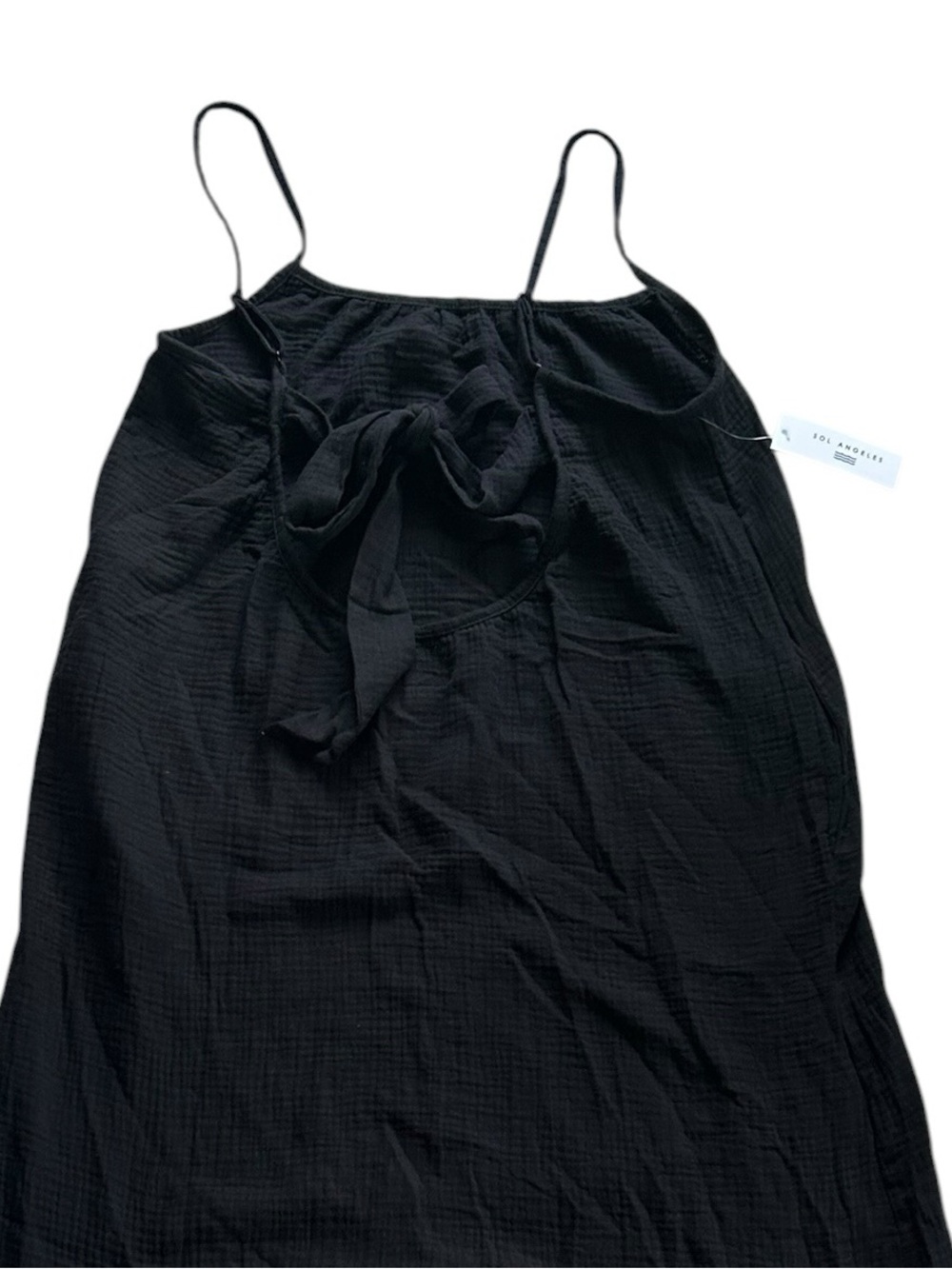 100% Cotton Gauze Sol Angeles NWT M/L Maxi Dress Minimalist Coastal Euro Summer - Picture 10 of 12